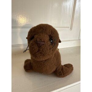 Aurora Brown Plush Seal Toy 9" Stuffed Animal Soft Polyester Filler Collectible